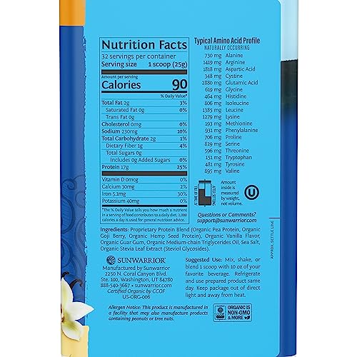 Vegan Protein Powder Plant-based Protein Powder USDA Organic | BCAA Amino Acids SunwarriorBuy Supplements Australia