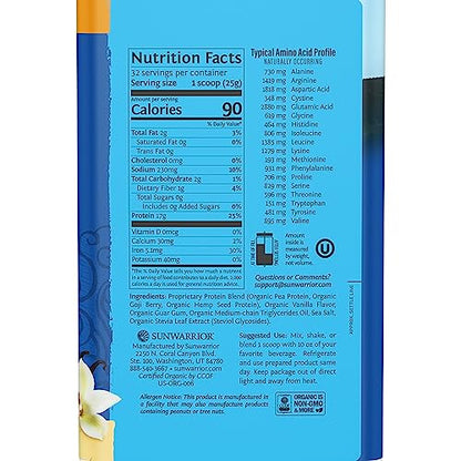 Vegan Protein Powder Plant-based Protein Powder USDA Organic | BCAA Amino Acids SunwarriorBuy Supplements Australia