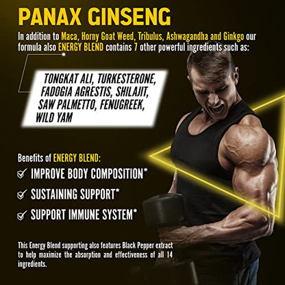 Premium Panax Ginseng 14 in 1, 13X Potency, High Strength Capsules with Horny Goat Weed ZolotusBuy Supplements Australia