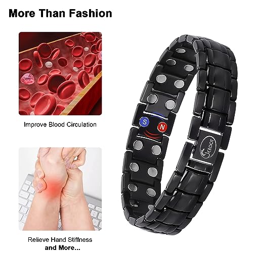 JEROOT Magnetic Bracelets for Men, Pure Titanium Double Row Strong Magnets JEROOTBuy Supplements Australia