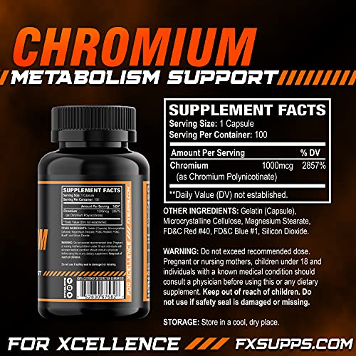 FX Supps Chromium Polynicotinate 1000 mcg (100 Capsules) Weight Management Supplements FXSUPPSBuy Supplements Australia