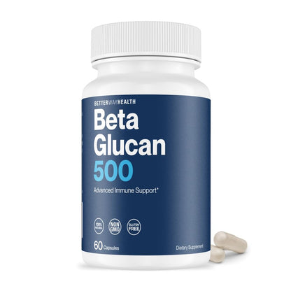 Better Way Health™ - Advanced Immune Readiness - Highly Purified 1,3/1,6 Beta Glucan 500 - Clinically Tested Immune Defense - 500mg/60 Capsules (Pack of 1) Better Way HealthBuy Supplements Australia
