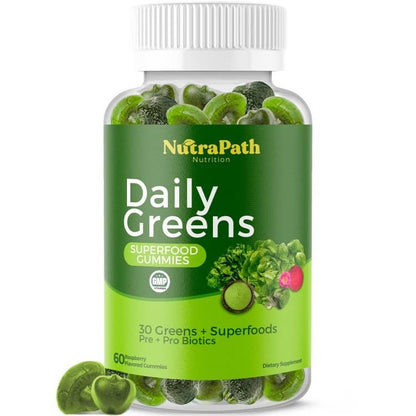 Superfood Daily Greens Gummies - Fruits, Veggies, and Super Foods for Immunity, Energy - 60 Gummies NutraPathBuy Supplements Australia