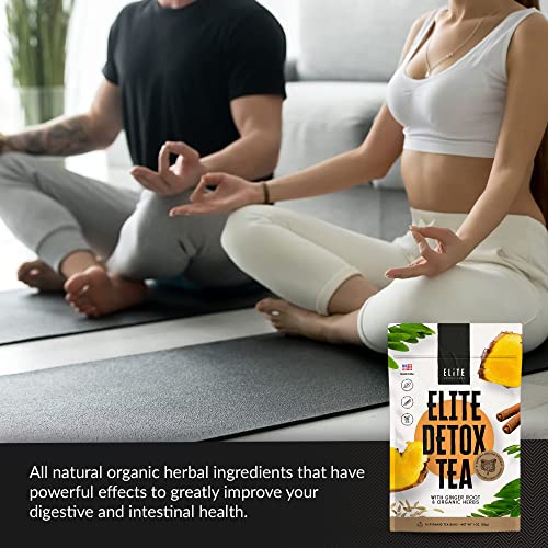 Elite Detox Tea: Natural Organic 7-Herbal Blend for Gentle Cleansing as Needed. Bloating Tea Elite Source LabsBuy Supplements Australia