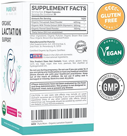 USDA Organic Lactation Supplement - Increase Milk Supply with Herbal Breastfeeding PURE COBuy Supplements Australia