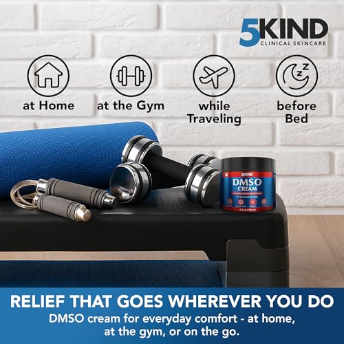 5Kind DMSO Cream for Pain Relief 4 fl oz - 99.9% Pure DMSO Pharmaceutical Grade Cream - Aloe Vera, Magnesium, Arnica & Menthol - Topical Muscle and Joint Pain Relief - Registered NDC - Made in USA 5kind clinical skincareBuy Supplements Australia