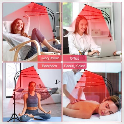 Devowellte Red Light Lamp for Face, 80 LEDs Red Light Lamp Height Free Adjustment Infrared Light DevowellteBuy Supplements Australia