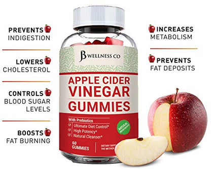 (2-Pack | 120 Gummies) Premium Apple Cider Vinegar Gummies - Raw, Natural, Unfiltered ACV JB Wellness CoBuy Supplements Australia