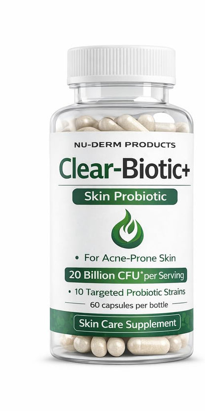 Acne Pills Probiotic Acne Supplements for Teens & Adults - Hormonal Acne Vitamins, Gut Health for Clear Skin, Non-GMO (60 Capsules) Gut Skin Axis Clear-BioticBuy Supplements Australia