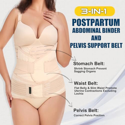 ChongErfei 3 in 1 Postpartum Support - Recovery Belly/waist/pelvis Belt Shapewear Slimming ChongErfeiBuy Supplements Australia