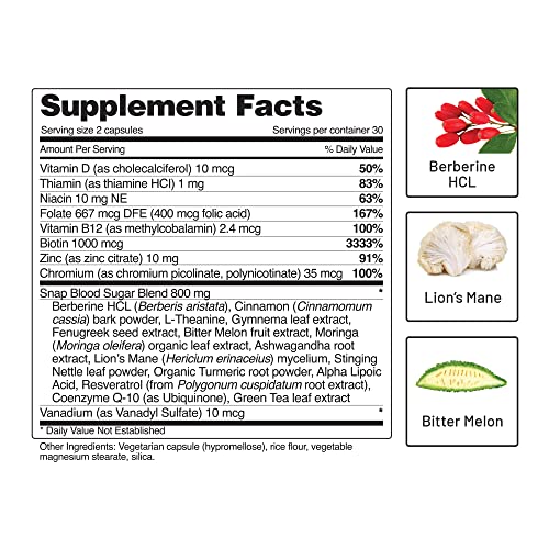 Snap Supplements Blood Sugar Blend - Support Healthy Blood Sugar, 60 Capsules Snap SupplementsBuy Supplements Australia