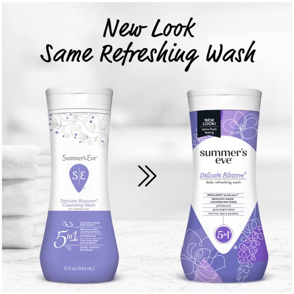 Summer's Eve Delicate Blossom Daily Refreshing Feminine Wash, Removes Odor, pH balanced, 15 fl oz Summer's EveBuy Supplements Australia