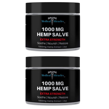Medical Miracles| Hemp 1000 Mg Salve | Ideal for Hips, Joints, Neck, Back, Elbows, Fingers, Hands, Knees| Pack of 2 Medical MiraclesBuy Supplements Australia
