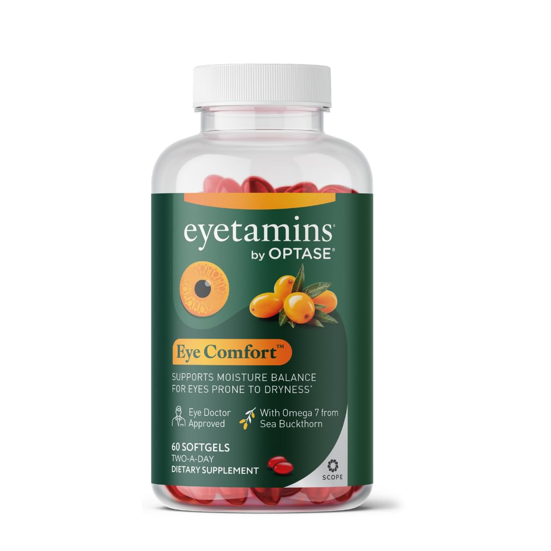 eyetamins® by OPTASE® Eye Comfort™ - 60 Softgels - Eye Doctor Recommended - an Omega-Based Eye Supplement formulated to Support Moisture Balance and Eye Comfort from Within. Plant Based Soft gels. eyetaminsBuy Supplements Australia