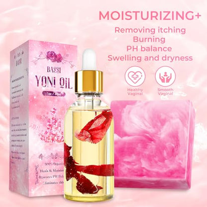 Yoni Soap Bars & Natural Yoni Oil Set, Natural Yoni Oil Vaginal Wash for Women Feminine Wash BASSIBuy Supplements Australia