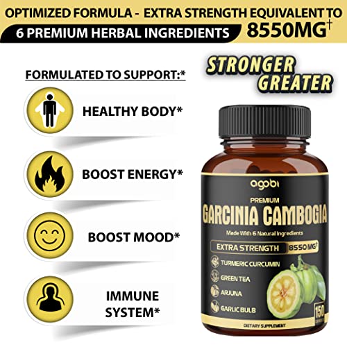 Premium Garcinia Cambogia 20:1 Extract Capsules 8550 mg - with Green Tea, Arjuna agobiBuy Supplements Australia