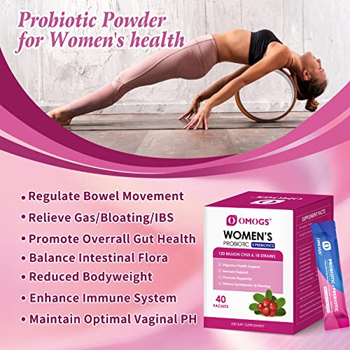 OMOGS Women's Probiotic,120-Billion-CFUs, 18 Strains, with 3 Prebiotics and Cranberry OMOGSBuy Supplements Australia