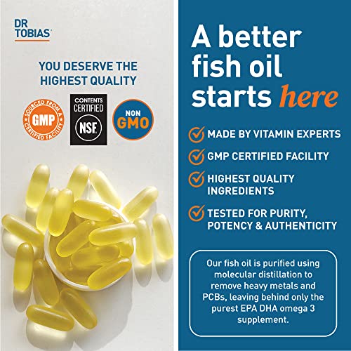 Dr. Tobias Omega 3 Fish Oil, 800 mg EPA 600 mg DHA Omega 3 Supplement for Heart Dr. TobiasBuy Supplements Australia