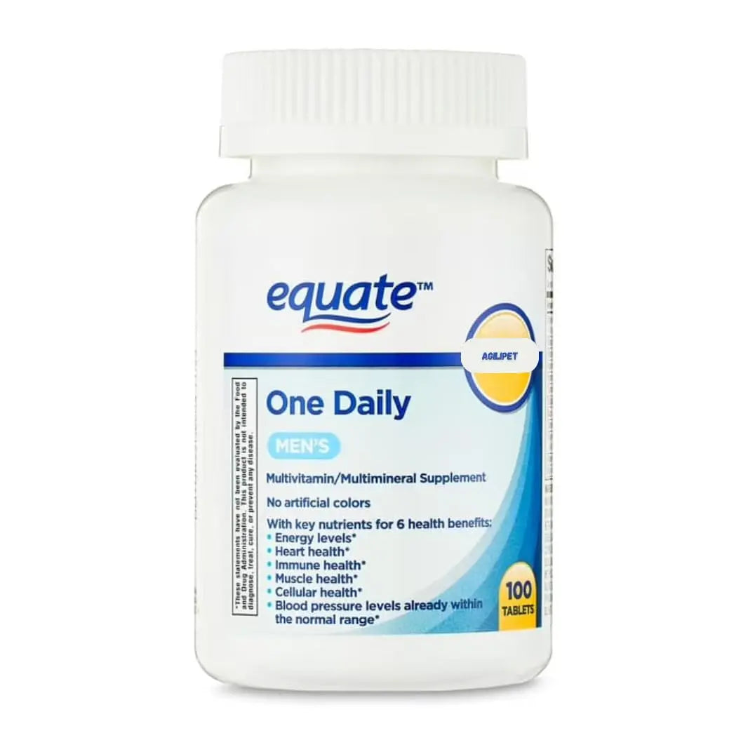 AGILIPET Equate One Daily Men's Multivitamin Multimineral Supplement Tablets, 100 Count Sticker AGILIPET
