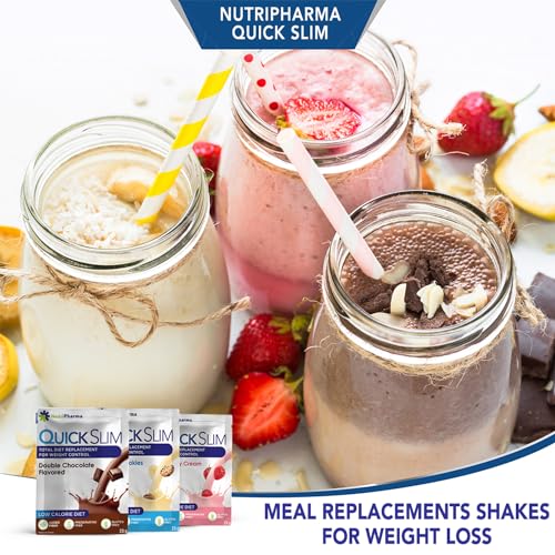 Quick Slim Meal Replacement Shake for Weight Loss, 30 Servings, 20g Protein, 27 Vitamins NUTRIPHARMA Quick SlimBuy Supplements Australia