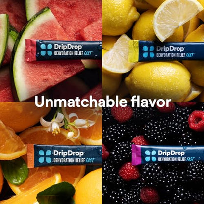 DripDrop Hydration - Electrolyte Powder Packets - Watermelon, Berry, Orange, Lemon DripDropBuy Supplements Australia