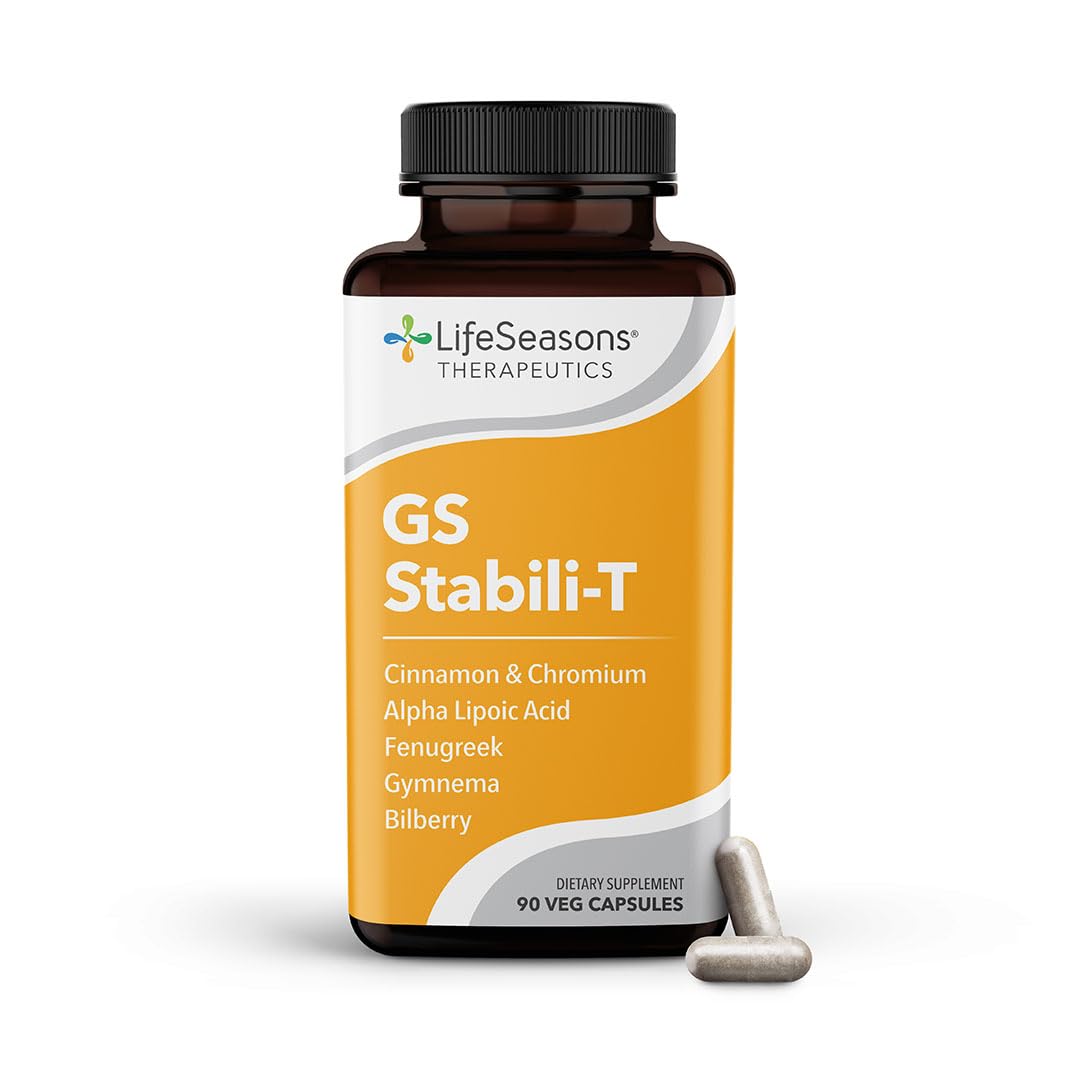 LifeSeasons GS Stabili-T - Blood Sugar Support Supplement - Healthy Circulation & Vision - Maintain Normal Levels - Chromium Cinnamon Gymnema Bilberry & Alpha Lipoic Acid - 90 Capsules LifeSeasonsBuy Supplements Australia