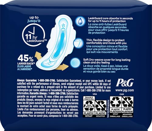 Always Ultra Thin Size 4 Overnight Pads With Wings Unscented, 14 Count (3700030165) AlwaysBuy Supplements Australia