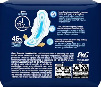 Always Ultra Thin Size 4 Overnight Pads With Wings Unscented, 14 Count (3700030165) AlwaysBuy Supplements Australia