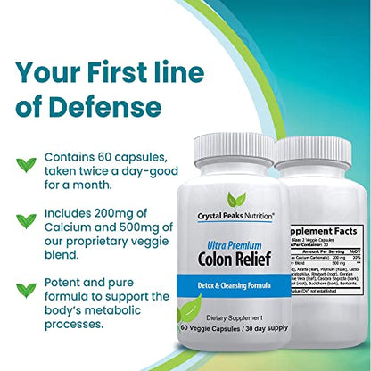 CRYSTAL PEAKS NUTRITION Natural Colon Cleanser Capsules for Constipation Relief CRYSTAL PEAKS NUTRITIONBuy Supplements Australia