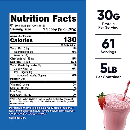 Nutricost Whey Protein Isolate (Strawberry Milkshake) 5LBS NutricostBuy Supplements Australia
