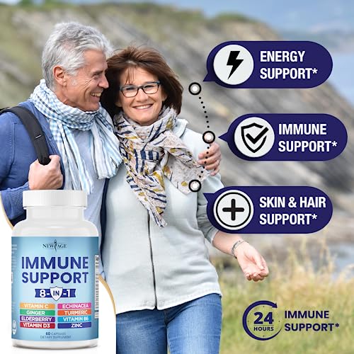 NEW AGE 8 in 1 Immune Support Booster Supplement with Echinacea, Vitamin C and Zinc NEW AGEBuy Supplements Australia