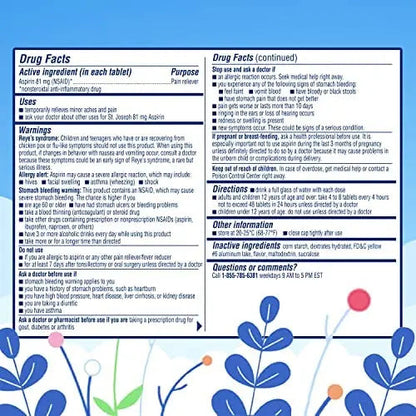 St. Joseph Aspirin Pain Reliever (NSAID) 81mg, Chewable Orange Tablets Adult Low Dose Regimen , 108 ct (3 x 36 ct Tablets per Bottle) St. JosephBuy Supplements Australia