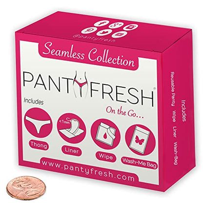 to-Go Panty Kit Includes 4 Items Seamless Thong Underwear Fresh Wipe Pantyliner & Washbag Travel Panty FreshBuy Supplements Australia