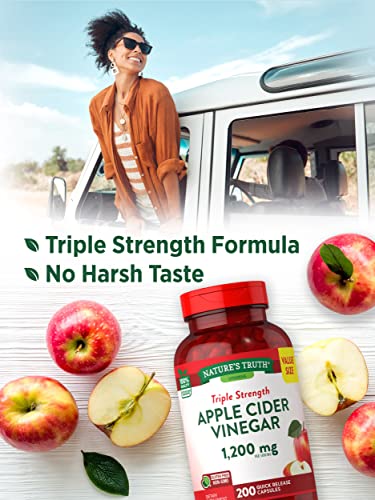 Nature's Truth Apple Cider Vinegar Capsules | 1200mg | 200 Pills | Extra Strength | Value Size Nature's TruthBuy Supplements Australia