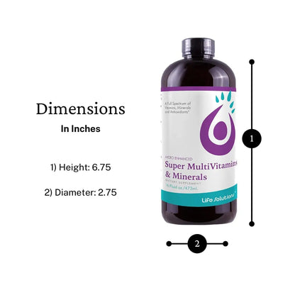 Liquid Super Multivitamin and Minerals - Premium Liquid Vitamins for Enhanced Absorption - Daily Liquid Multivitamin Supplement Life SolutionsBuy Supplements Australia