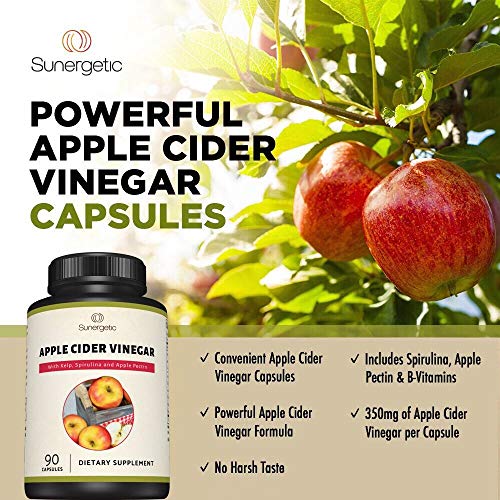 Sunergetic Premium Apple Cider Vinegar Capsules – Includes Apple Pectin, Spirulina SunergeticBuy Supplements Australia