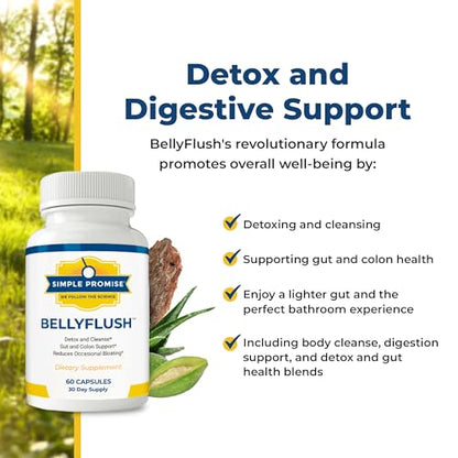 Simple Promise - BellyFlush - Detox and Colon Cleanse - Supports Digestive Health, 60 Capsules Simple PromiseBuy Supplements Australia
