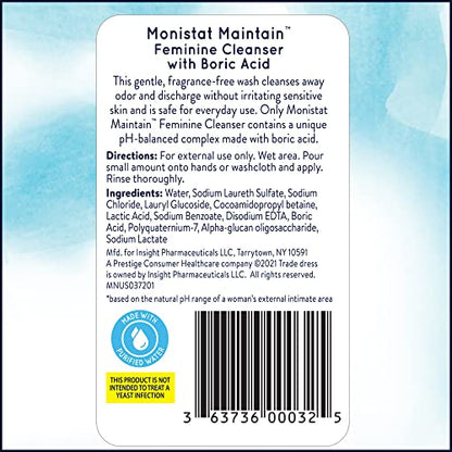 Monistat Boric Acid Feminine Cleanser, Fragrance Free Feminine Wash, 10 Fl MonistatBuy Supplements Australia