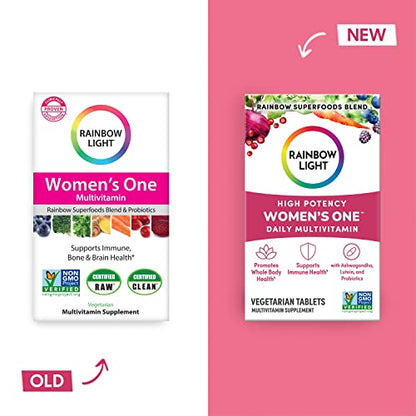 Rainbow Light Multivitamin for Women, Vitamin C, D & Zinc, Probiotics, Women’s One Rainbow LightBuy Supplements Australia