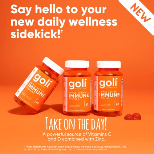 Goli Immune Vitamin Gummy - 60 Count - Elderberry, Vitamin C, D & Zinc, Vegan, Non-GMO GoliBuy Supplements Australia