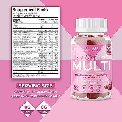 SUKU Vitamins Teen Girl Gummies – Sugar Free Vegetarian Gummy Vitamins Supplement SUKU VitaminsBuy Supplements Australia