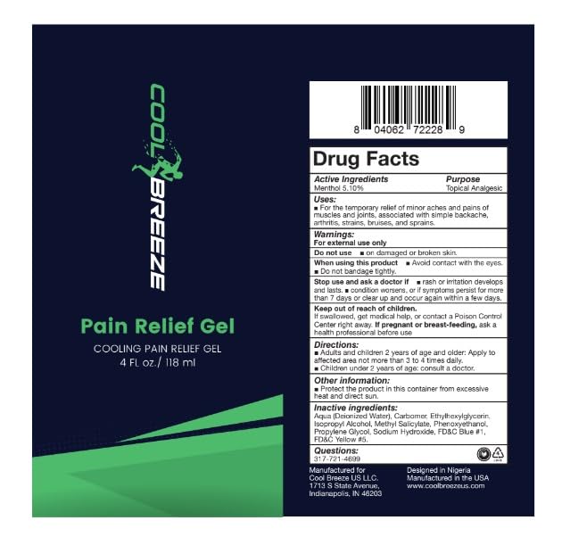 Cool Breeze Pain Relief Gel – Topical Pain Relief Gel for Arthritis, Muscle Soreness, Back Pain, Knee Pain & Joint Stiffness – Dual Heating & Cooling Menthol Formula – Non‑Greasy 4oz Tube, Made in USA Cool BreezeBuy Supplements Australia