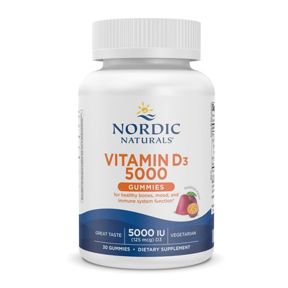 Nordic Naturals Vitamin D3 5000 Gummies, Passion Fruit - 30 Gummies - Support for Healthy Bones, Mood, & Immune System - Vegetarian - Non-GMO - 30 Servings Nordic NaturalsBuy Supplements Australia