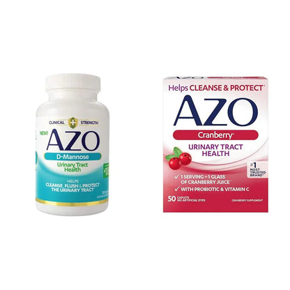 AZO D Mannose Urinary Tract Health, Cleanse, Flush & Protect The Urinary Tract & Cranberry Urinary Tract Health Supplement, 1 Serving = 1 Glass of Cranberry Juice, Sugar AZOBuy Supplements Australia