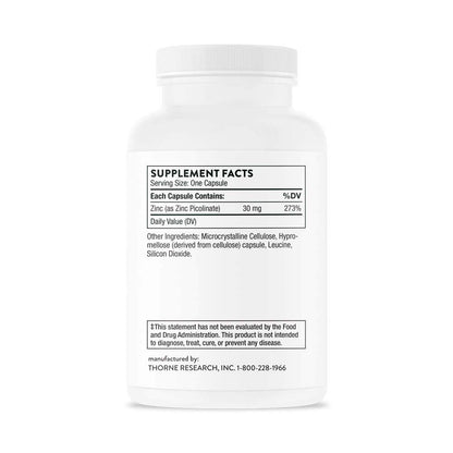 Thorne Zinc Picolinate 30 mg - Well-Absorbed Zinc Supplement for Growth and Immune THORNEBuy Supplements Australia