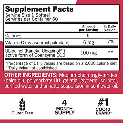 Qunol Ubiquinol CoQ10 100mg Softgels, Mega Ubiquinol 100mg - Superior Absorption QunolBuy Supplements Australia