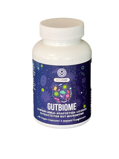 Metacure GutBiome – Liposomal Extracts of Ajwain, Licorice, Amla & Asafoetida – Advanced Digestive Support Formula – Vegan, Non‑GMO, Gluten‑Free – 60 Capsules MetacureBuy Supplements Australia