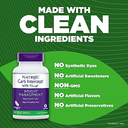 Natrol Carb Intercept with Phase 2 Carb Controller Capsules, White Kidney Bean Extract NatrolBuy Supplements Australia