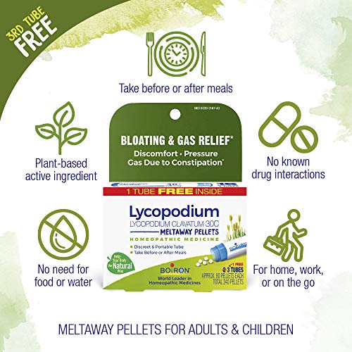 Boiron Lycopodium Clavatum 30C Homeopathic Medicine for Relief from Bloating, Gas Relief BoironBuy Supplements Australia