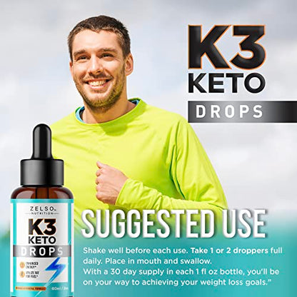 K3 Keto Drops for Weight Loss - Fat Burner & Metabolism Booster | Advanced Keto Carb ZELSOBuy Supplements Australia